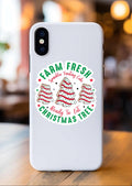 Christmas Tree Cookie Sticker: Farm Fresh Holiday Decal, Stocking Stuffer, waterproof